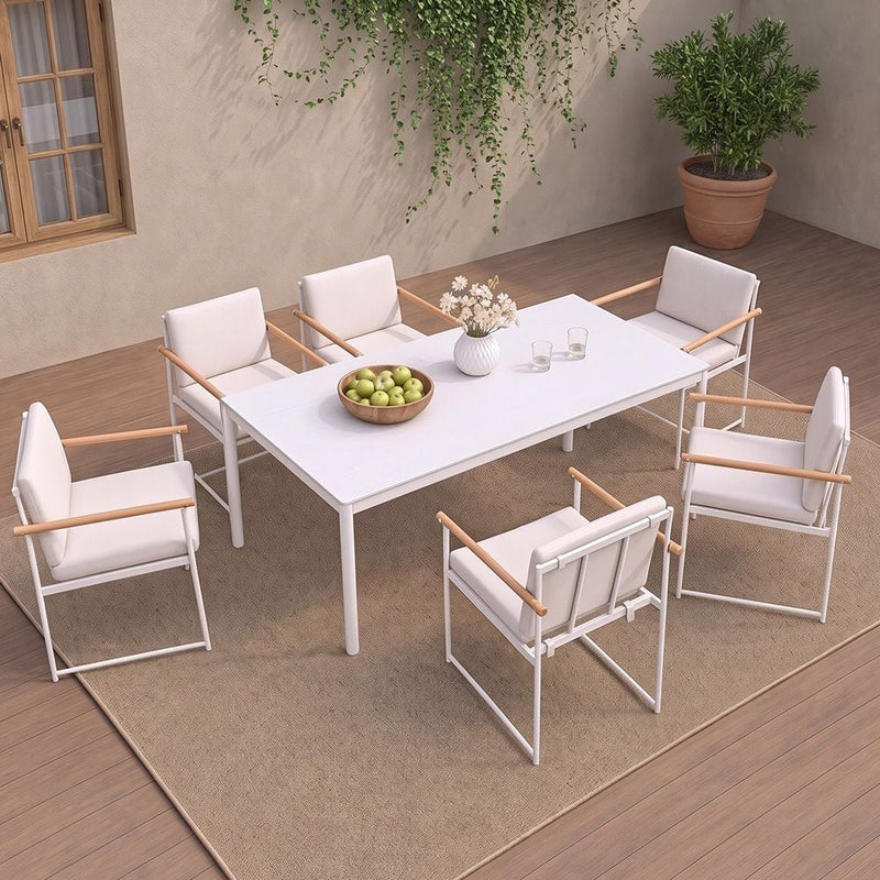 DANUBE | Tuxedo 1 + 6-Seater Dining Set-Beige | 231202709796