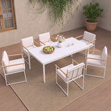 DANUBE | Tuxedo 1 + 6-Seater Dining Set-Beige | 231202709796