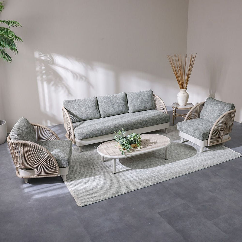 DANUBE | Bruce 5-Seater Rattan Sofa Set with Coffee Table Multi Color | 231202709806