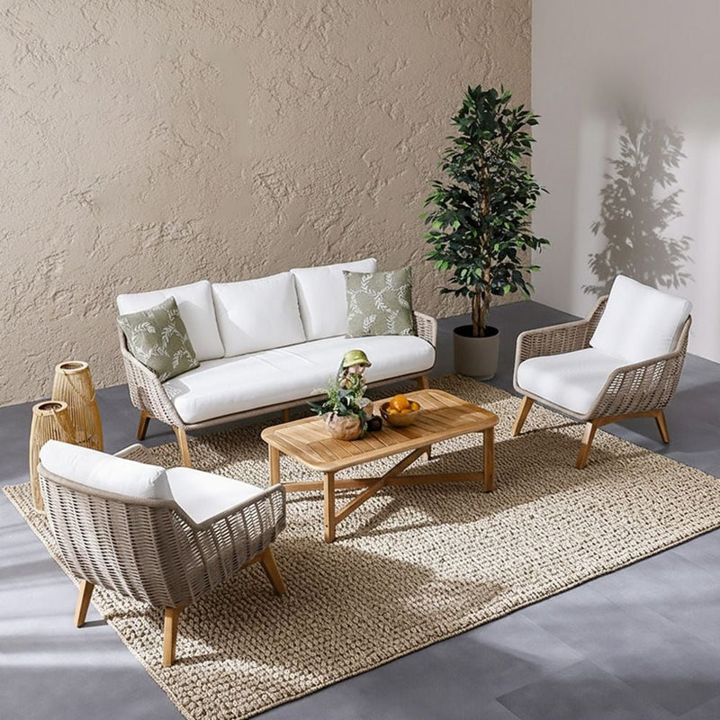 DANUBE | Honey 5-Seater Sofa Set Beige/Natural Wood | 231202709819