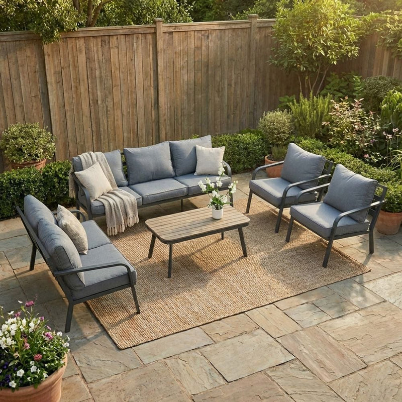 DANUBE | Ivory 7-Seater Sofa Set Grey | 231202710135