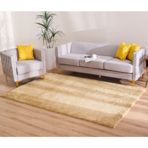 DANUBE | Shimmer Shag Plain Rug Gold - 160x240 cm | 231300466573