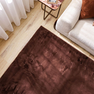 DANUBE | Plush Soft Fur Solid Rug-Light Brown 160x230 cm | 231300471884