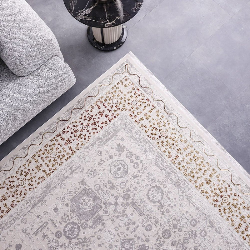 BELUXE | Luxura Art Silk Modern Classic Rug-Gold/Multi-160x230 cm | 231300472010
