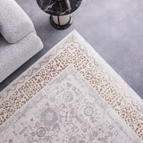 BELUXE | Luxura Art Silk Modern Classic Rug-Gold/Multi-160x230 cm | 231300472010