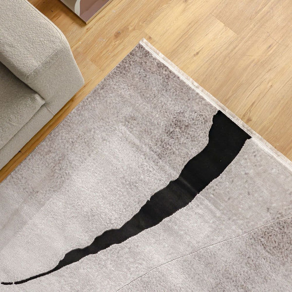 BELUXE | Galleria Modern Abstract Patterned Rugs Grey Black 100x200 cm | 231300472079