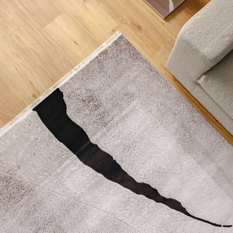 BELUXE | Galleria Modern Abstract Patterned Rugs - Grey/Black - 200x300 cm | 231300472082