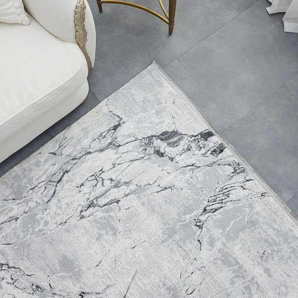 BELUXE | Galleria Modern Abstracts Rugs 160X230 Grey &White | 231300472085