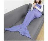 FN-Super Soft Crochet Mermaid Tail Blanket For Kids (85cm) - Purple | JPJ7885