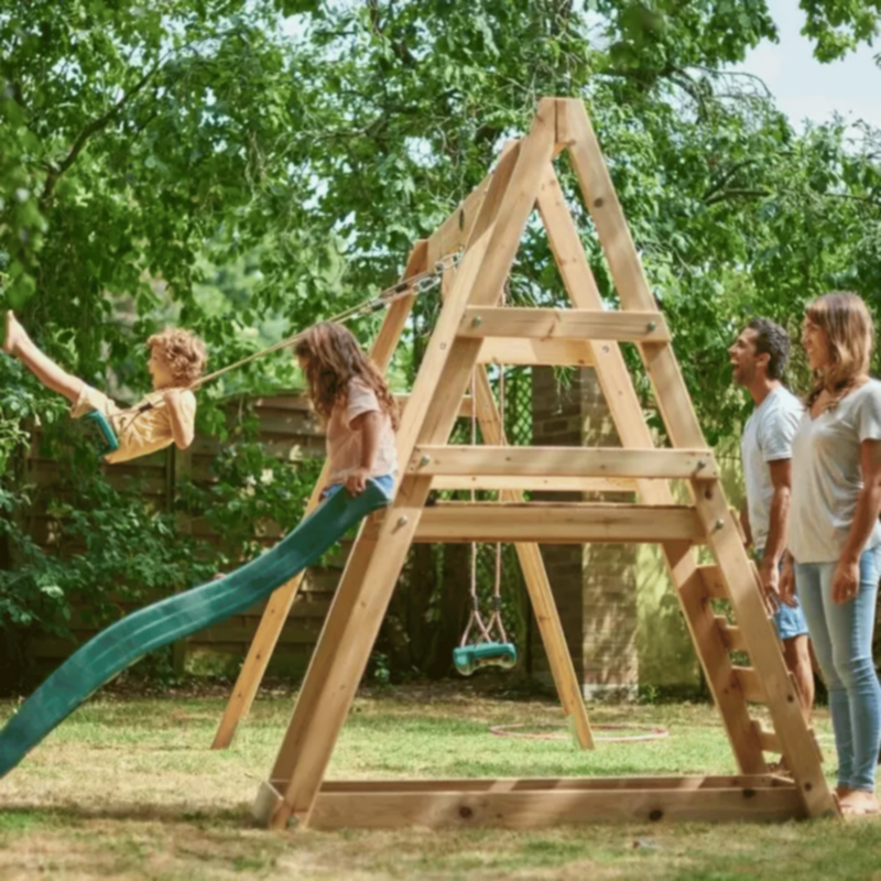 PLUM | Tamarin Wooden Climbing Frame with Swing and Slide Age 3+ | 27501AB108