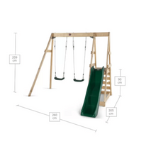 PLUM | Tamarin Wooden Climbing Frame with Swing and Slide Age 3+ | 27501AB108