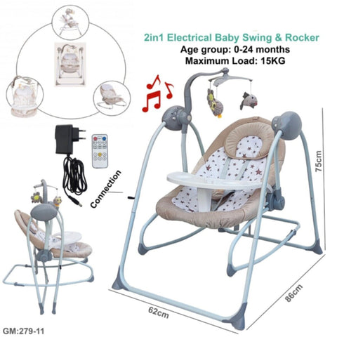 2 in 1 Electrical Baby Swing & Rocker 0-24months | 279-11