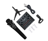 V8 Multifunctional Intelligent Volume Adjustable Audio Mixer Sound Card for Computer PC Live Sound with Microphone | JPO6646
