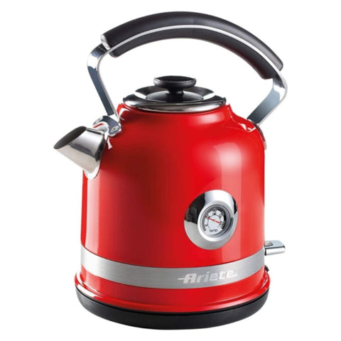 ARIETE | Moderna Cordless Electric Kettle Stainless Steel Body 1.7Ltr Red | 2854
