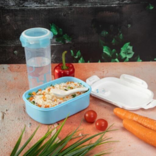 ROYALFORD | Lunch Box With Water Bottle Assorted Colors - Portable Design Perfect Lock with Seal System to Avoid Spillage|Travel Safe|Compact lids with High Grip Clips|Ideal for Office, Picnic, Outings & More | RF4396