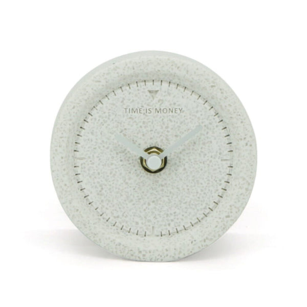 DANUBE | Silas Round Shape Table Clock- White | 290104200350