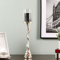 DANUBE | Arianna Twisted Pillar Candle Holder 10x10x58 cm- Silver | 290104600811