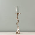 DANUBE | Arianna Twisted Pillar Candle Holder 10x10x58 cm- Silver | 290104600811