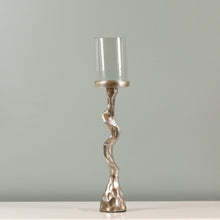 DANUBE | Arianna Twisted Pillar Candle Holder 10x10x58 cm- Silver | 290104600811