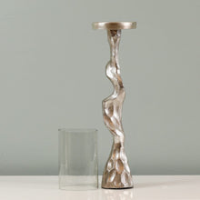 DANUBE | Arianna Twisted Pillar Candle Holder 10x10x58 cm- Silver | 290104600811