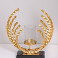 DANUBE | Arianna Bird Feather Candle Holder- Gold & Black | 290104600821