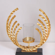 DANUBE | Arianna Bird Feather Candle Holder- Gold & Black | 290104600821