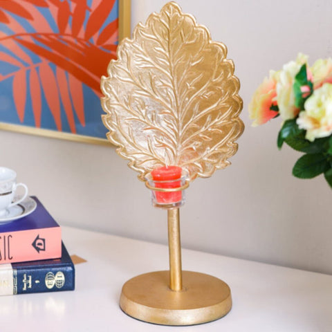 DANUBE | Arianna Leaf T Light Holder- Gold | 290104600823