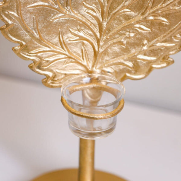 DANUBE | Arianna Leaf T Light Holder- Gold | 290104600823
