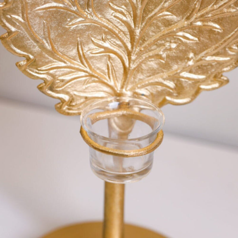 DANUBE | Arianna Leaf T Light Holder- Gold | 290104600823