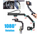 Generic Universal Car Phone Holder Multifunction Sun Visor Bracket Car Rearview Mirror Vehicle Mounted Bracket Rotate Cell Phone - Black | JPL2667