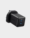 ANKER | 523 Dual Port Fast Charger 47W Output ActiveShield 2.0 Compatible with MacBook and Android Phones Ultra-Compact Design Black | A2039K11