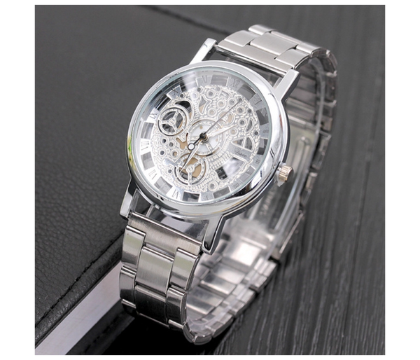 FLLi 18k Gold Plated Machinery Design Watch - Silver | JPL2739