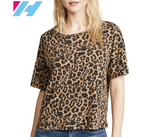 Womens Trendy Round Neck 9044 Leopard Print Daily Wear Comfy T-Shirt - Free Size | JPN3404