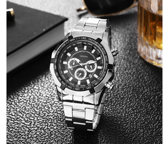 Top Brand Luxury Men Fashion Watch Date Sports Watches Mens Strap Stainless Steel Wristwatch Relogio Machino - Silver | JPN3964