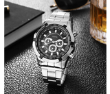 Top Brand Luxury Men Fashion Watch Date Sports Watches Mens Strap Stainless Steel Wristwatch Relogio Machino - Silver | JPN3964