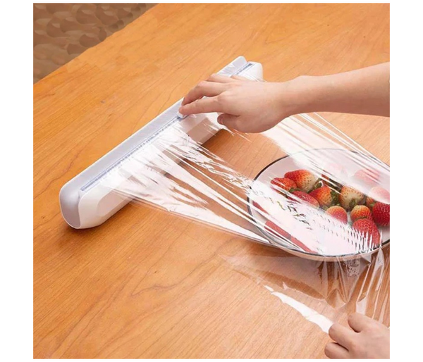 Generic Plastic Food Wrap Dispenser With Slide Cutter Adjustable Cling Film Cutter | JPL5697