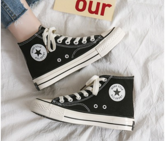 Classical High Top EU 37 Canvas Sneakers - Black | JPI6464