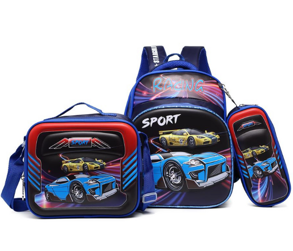 STARGOLD 3-Piece School Backpack Set 12 Inch For Boys Backpack Plus Lunch Bag Plus Pencil Case - SG-BP224 Navy | JPO6353