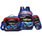 STARGOLD 3-Piece School Backpack Set 12 Inch For Boys Backpack Plus Lunch Bag Plus Pencil Case - SG-BP224 Navy | JPO6353