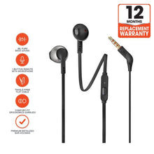 JBL | T205 Pure Bass Metal Earbud Headphones with Mic - Black