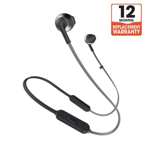 JBL | T205BT Pure Bass Wireless Metal Earbud Headphones with Mic - Black