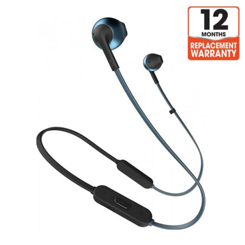 JBL | T205BT Pure Bass Wireless Metal Earbud Headphones with Mic - Blue