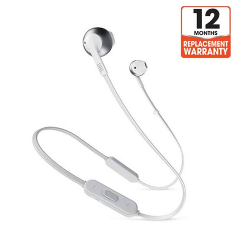 JBL | Pure Bass Wireless Metal Earbud Headphones with Mic - Silver | T205BT