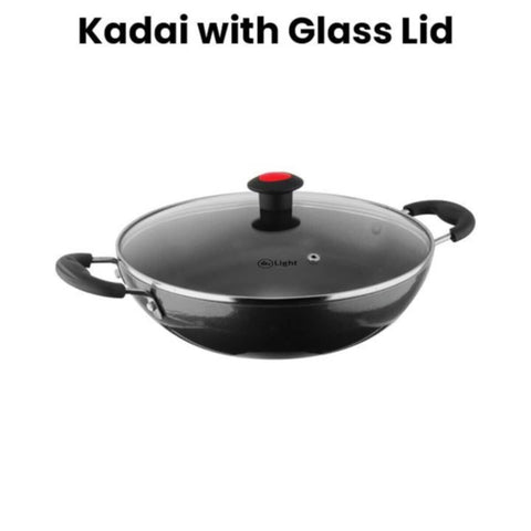 Mr Light | 24cm Kadai with Glass Lid | MR KADAI 24 CM
