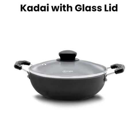 Mr Light | 28cm Kadai with Glass Lid | MR KADAI 28 CM