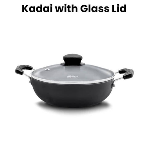 Mr Light | 28cm Kadai with Glass Lid | MR KADAI 28 CM