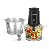 NUTRICOOK | Electric Chopper 2Ltrs Glass & ss304 Bowls | NC-CH2000