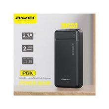 AWEI | Power Bank 20000Mah Black | P6K
