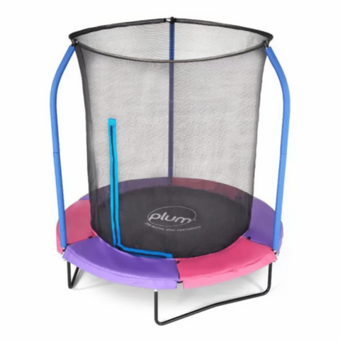 PLUM | 6Ft Junior Plus Springsafe Tramp & Enclosure - Blue/Green & Pink/Purple(Reversible) | PLU115TOY00104