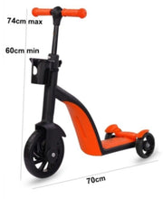 3 in 1 Kids Tricycle with Adjustable Height Orange | 306 2 o